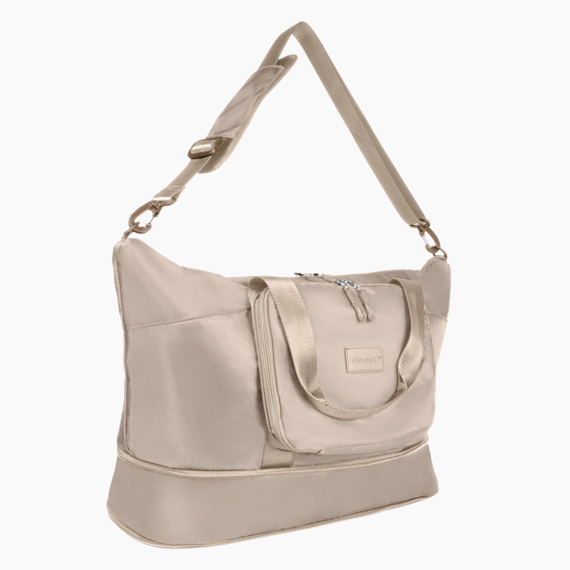 Faltwerk Reisetasche Beige mit verstärktem Boden – robust und langlebig