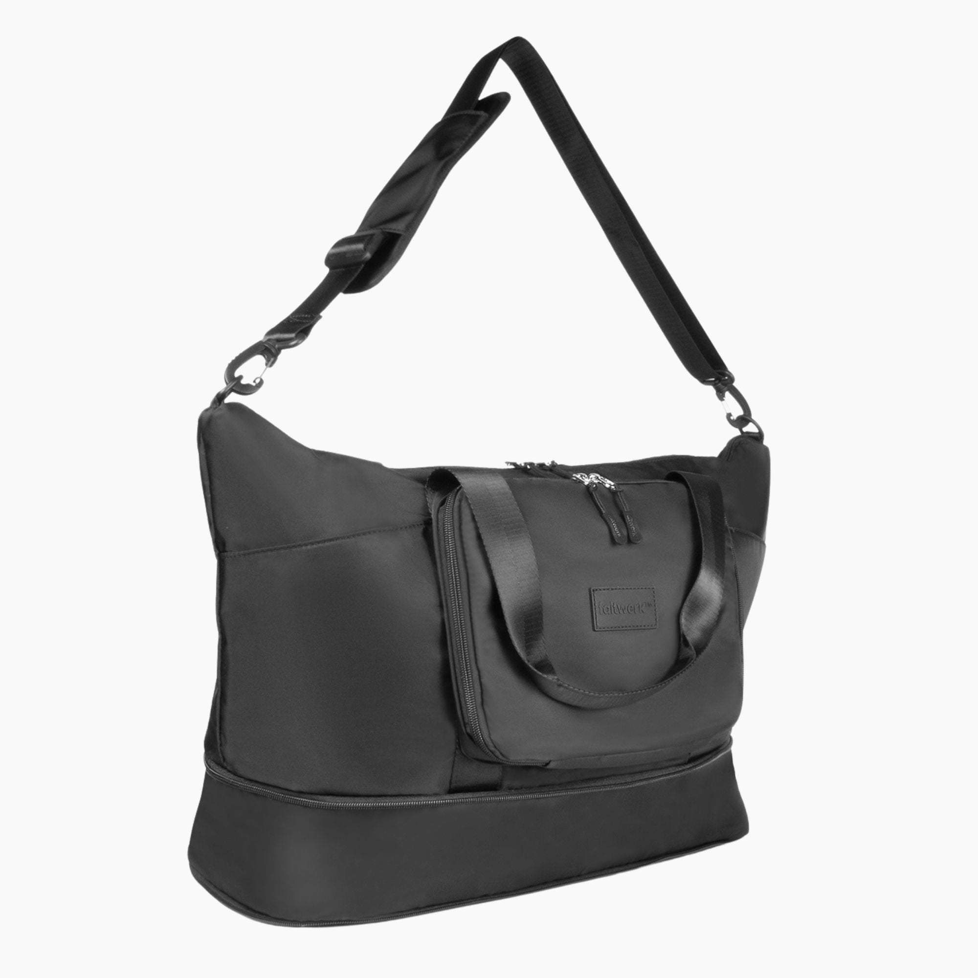 Faltwerk Reisetasche Schwarz mit verstärktem Boden – stabil und strapazierfähig